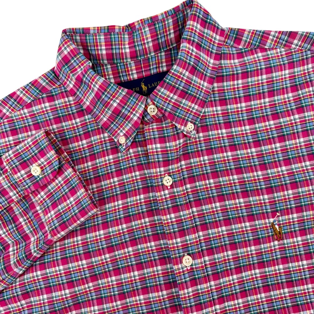 Ralph Lauren Plaid‎ Button Down Shirt Long Sleeve Classic Fit Men Large